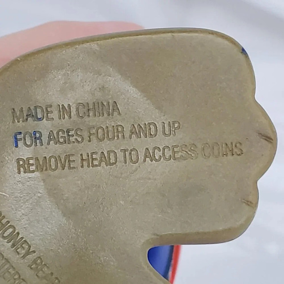 Shoneys Bear Coin Bank 1993 Vintage 8" Tall Remove Head To Access Coins - Picture 12 of 12